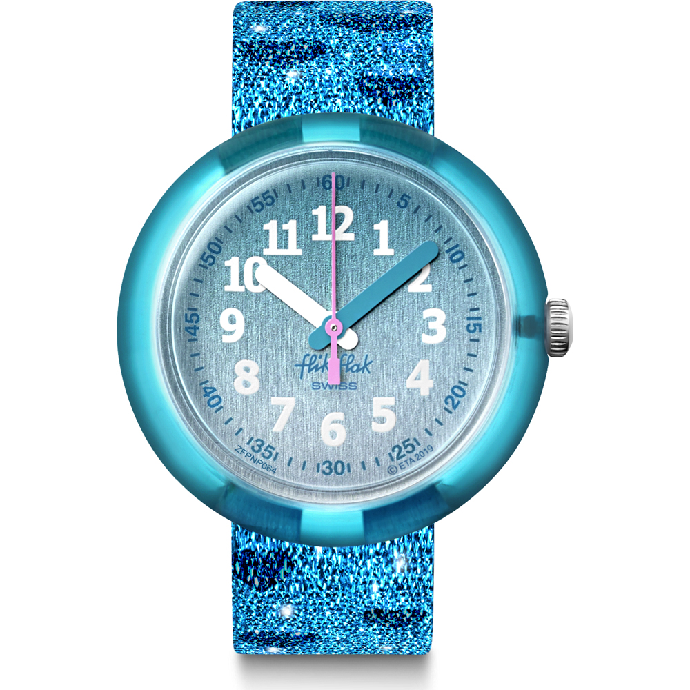 Relógio Flik Flak 5+ Power Time FPNP064 Turquoise Sparkle