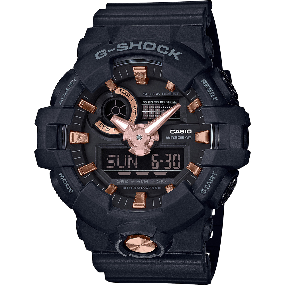 Relógio G-Shock Classic Style GA-710B-1A4ER Black and Gold