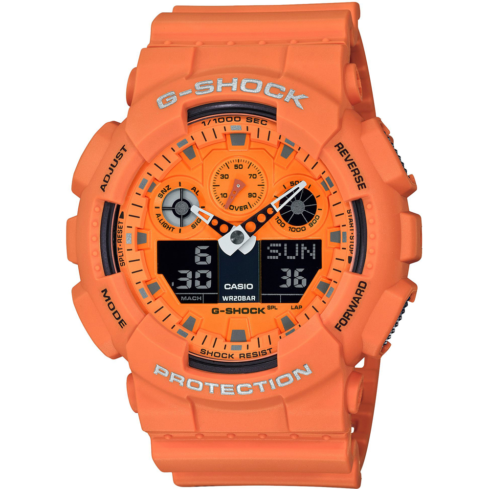 Relógio G-Shock Classic Style GA-100RS-4AER Ana-Digi - Hot Rock Sounds