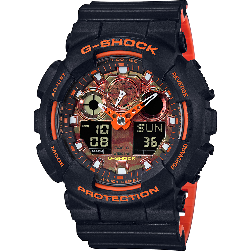 Relógio G-Shock Classic Style GA-100BR-1A Ana-Digi - Bright Orange