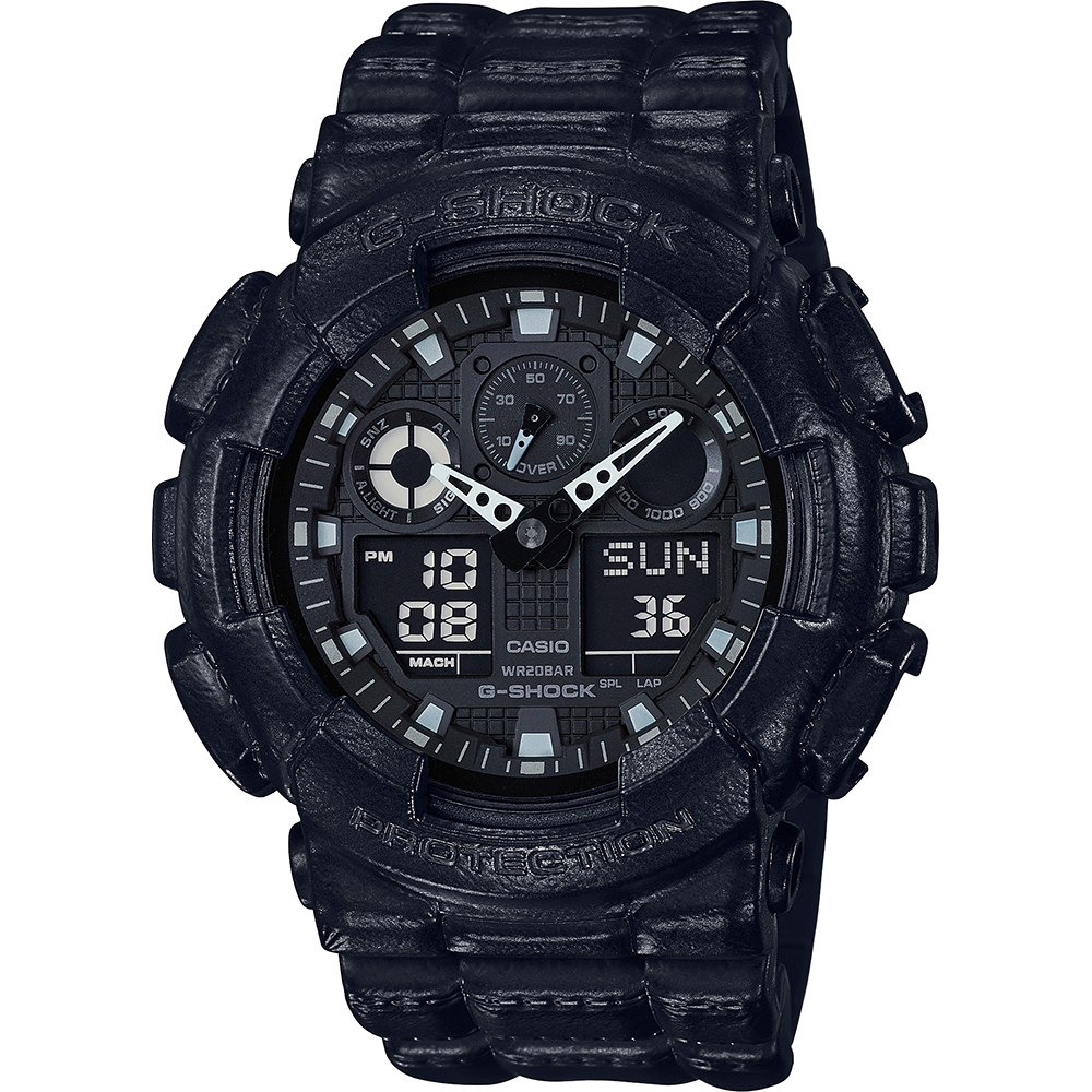 Relógio G-Shock Classic Style GA-100BT-1AER Black Out Texture