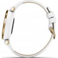 Smartwatch multidesportos para mulher dourado e branco com bracelete em couro Colecção Primavera/Verão Garmin