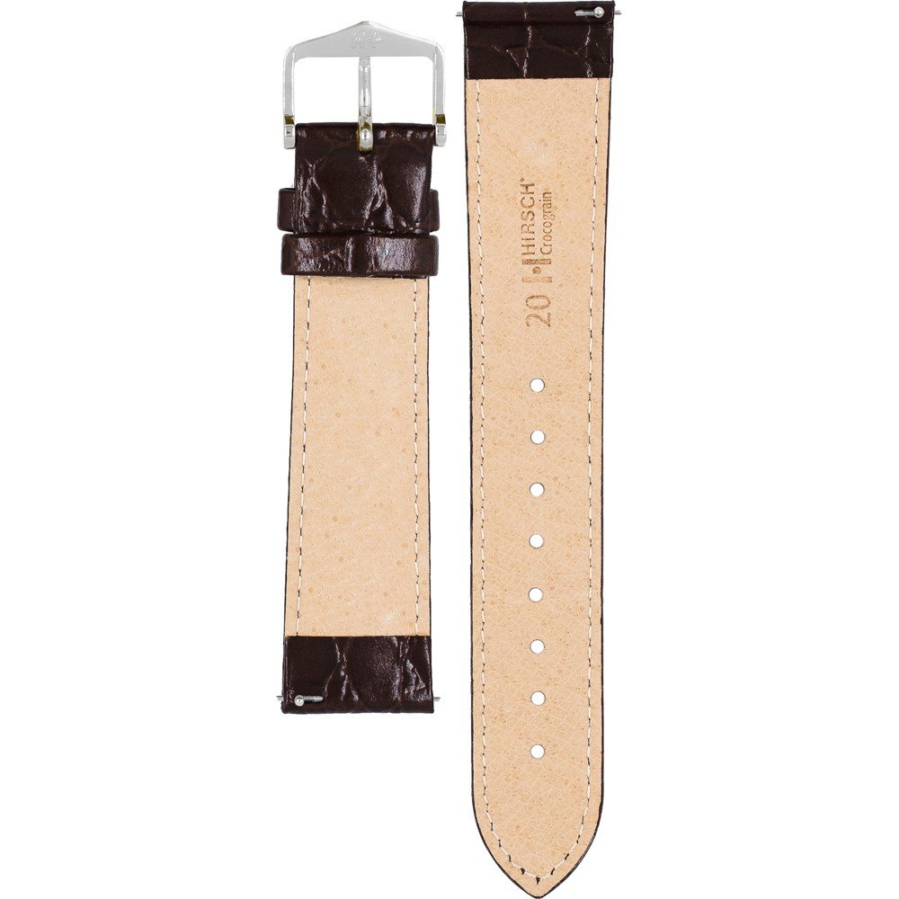 Bracelet De Montre Hirsch Crocograin Vert Taille 16 - En Cuir Neuf, Remplacement Idéal