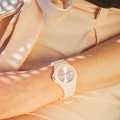 Relógio silicone rosa com mostrador raiado - Tamanho Pequeno Colecção Primavera/Verão Ice-Watch
