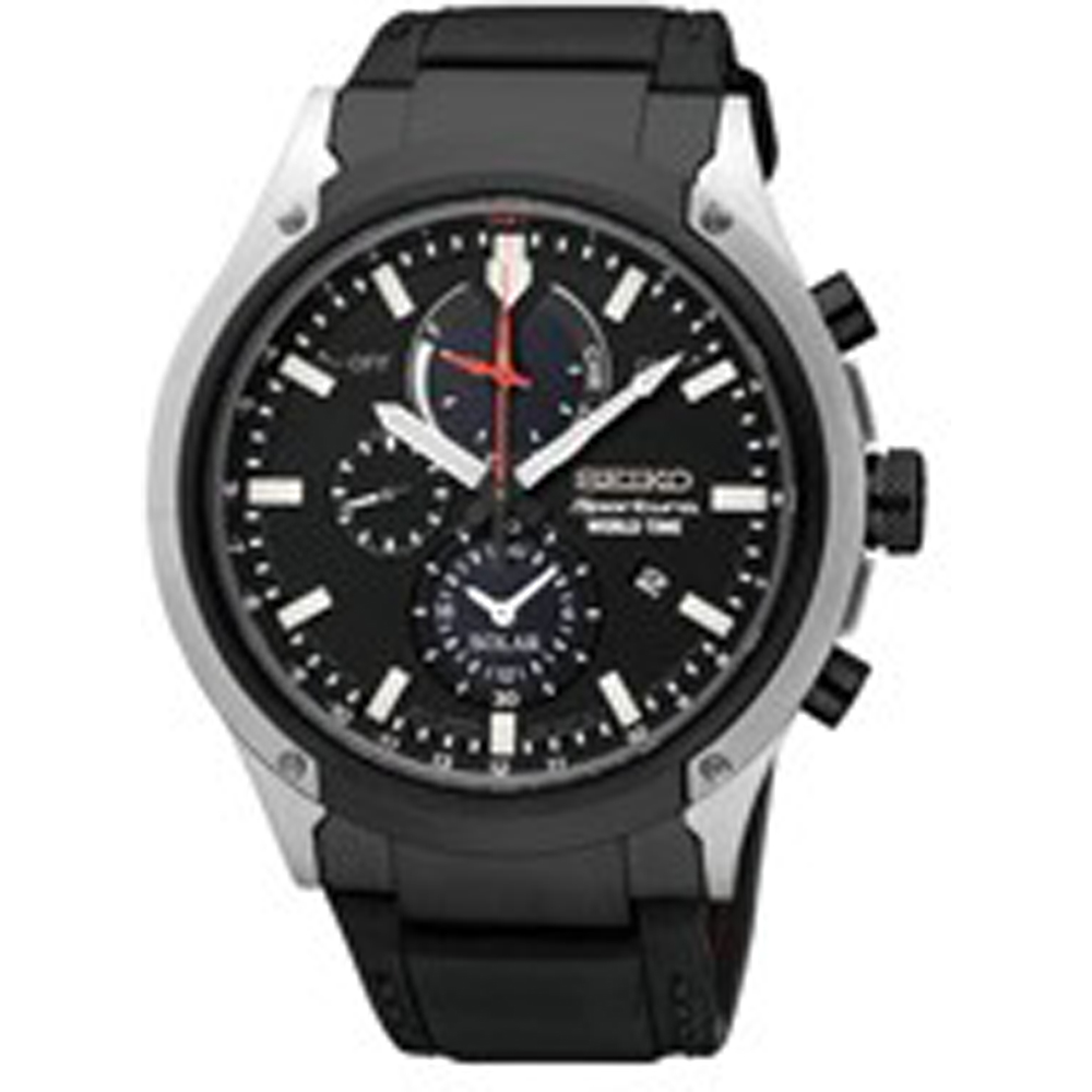 Relógio Seiko SSC483P1 Sportura Solar Chronograph-World Timer