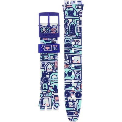 Bracelete Swatch Plastic - Originals Medium (34mm) /Access/Solar/Musicall/Stop - G/SK/SL/SR/SS/SO28 ASO28Z702 B-Bot