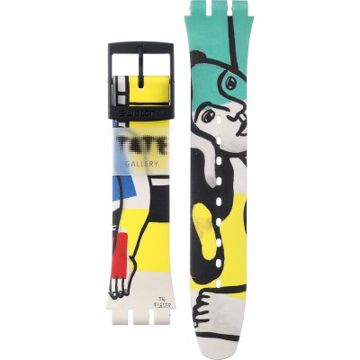 Bracelete Swatch Plastic - Originals Large (41mm) SUO/SO29/SO32 ASUOZ363 Leger's Two Women Holding Flowers