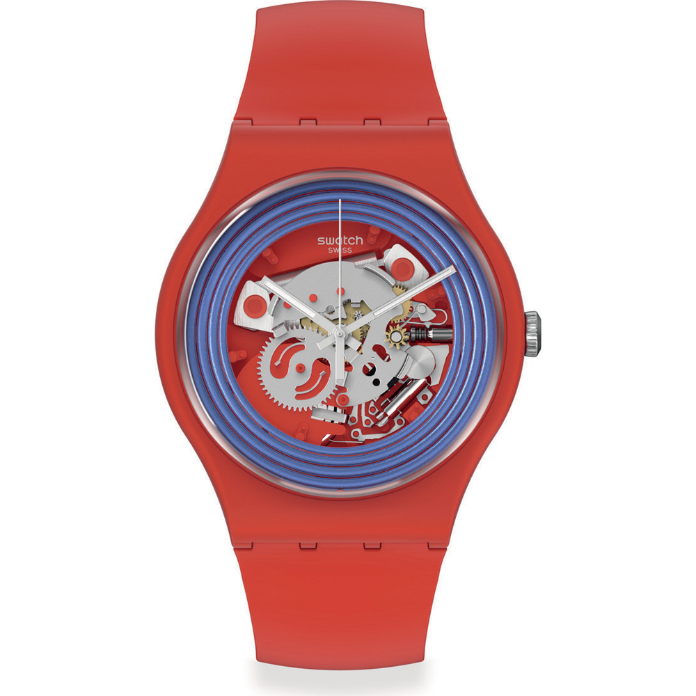Relógio Swatch Big Bold SO29R103 Blue Rings Red