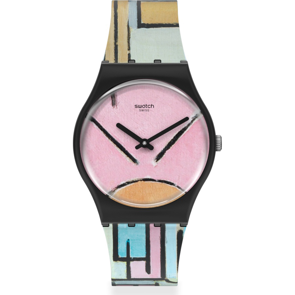 Relógio Swatch Standard Gents GZ350 Composition in oval with color planes 1 - by Piet Mondriaan