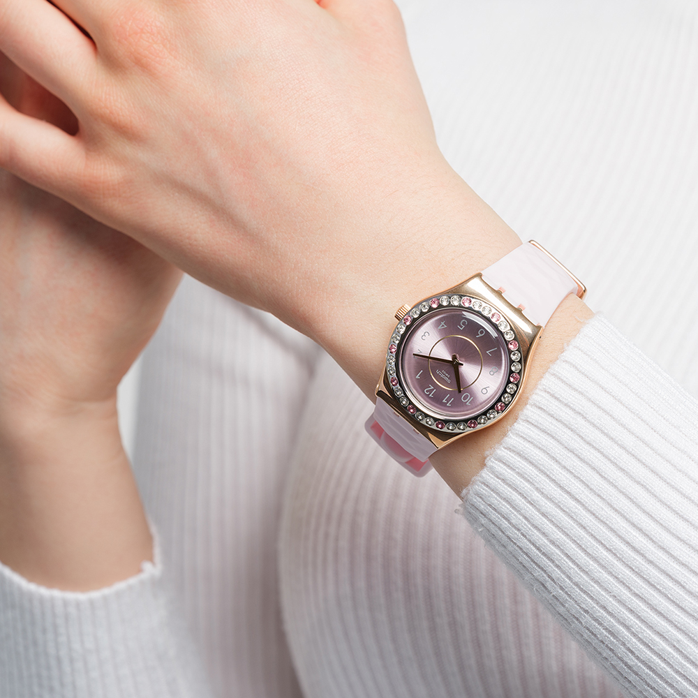 relogio swatch irony stainless steel feminino