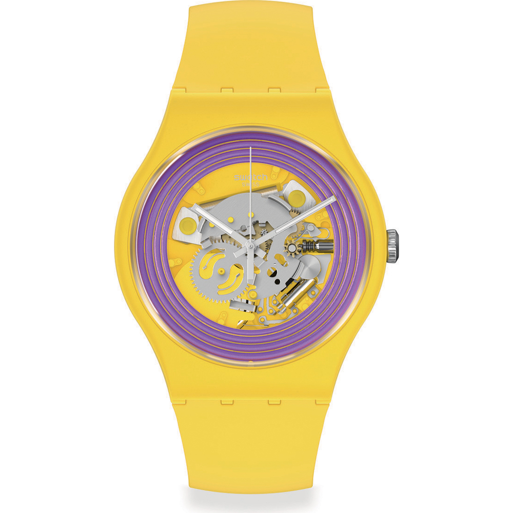 Relógio Swatch NewGent SO29J100 Purple Rings Yellow