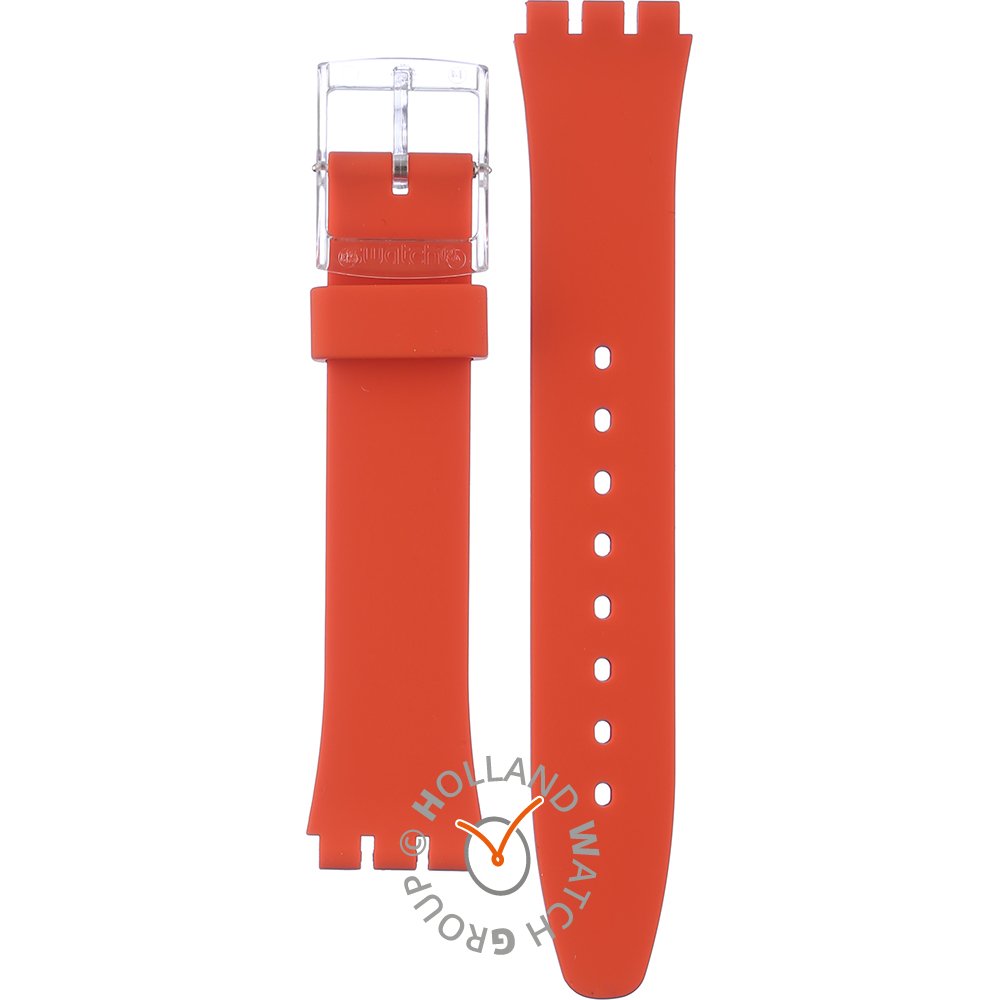 Bracelete Swatch Plastic - Standard/Access/Solar/Musicall/Stop - G/SK/SL/SR/SS AGE722 Red Away