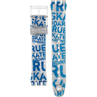 Bracelete Swatch Plastic - Originals Medium (34mm) /Access/Solar/Musicall/Stop - G/SK/SL/SR/SS/SO28 ASKN110 SKN110 Real Skater