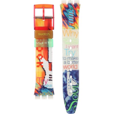 Bracelete Swatch Plastic - Originals Medium (34mm) /Access/Solar/Musicall/Stop - G/SK/SL/SR/SS/SO28 ASLZ103 SLZ103 11 PM