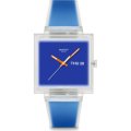 Relógio Swatch What If - Square SO38K701 What If... Jelly see thru blue?