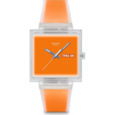 Relógio Swatch What If - Square SO38K704 What If... Jelly see thru orange?