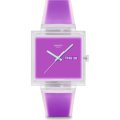 Relógio Swatch What If - Square SO38K705 What If... Jelly see thru magenta?