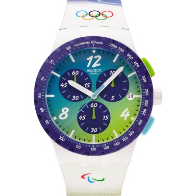 Relógio Swatch Originals Large (41mm) SUSZ403 Snowy Slopes