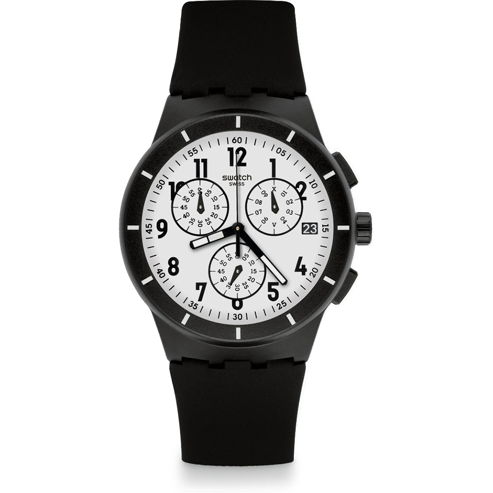 Relógio Swatch New Chrono Plastic SUSB401 Twice Again Black