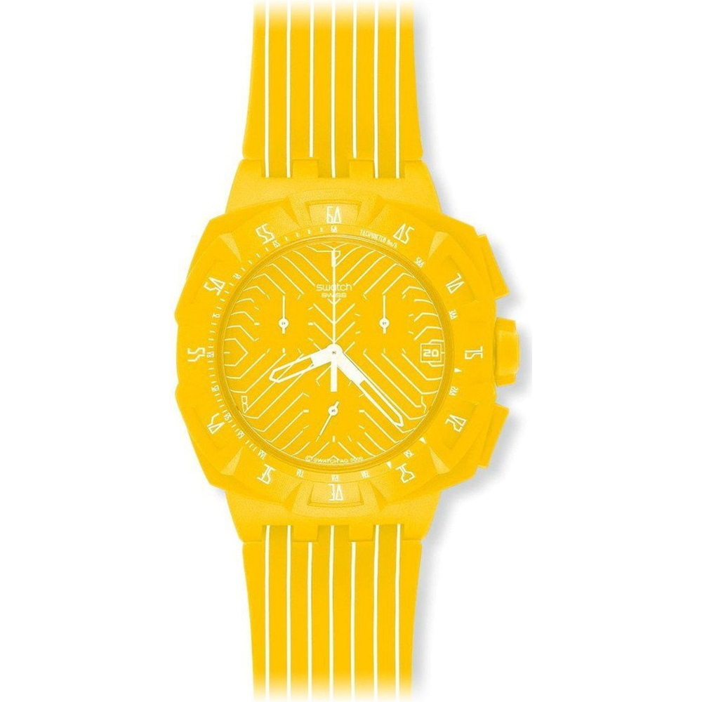 Relógio Swatch Chrono Plastic SUIJ400 Yellow Run